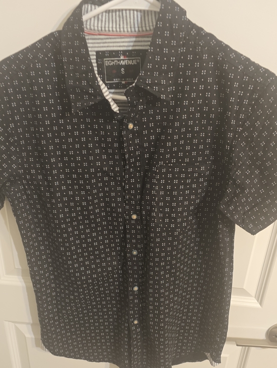 Other - Short-Sleeve Black Geo Print Shirt - S